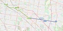 Map showing the 2018 State Government proposal for a new tram line from Caulfield railway station to Chadstone, Monash University, Waverley Park and Rowville