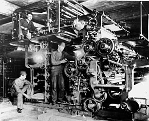 The pressroom in 1911.