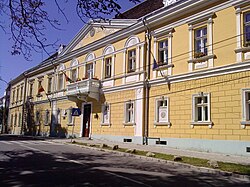 Trei Scaune County prefecture building during the interwar period, currently Covasna County library in Sfântu Gheorghe.