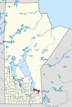 Location of the Rural Municipality of Alexander in Manitoba