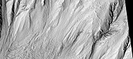 Gully alcoves as seen by HiRISE under HiWish program This image was named HiRISE Picture of the Day for June 25, 2024.