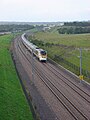 Image 109 Credit: Dave Bushell. A Eurostar on High Speed 1 going through the Medway Towns More about Eurostar... (from Portal:Kent/Selected pictures)