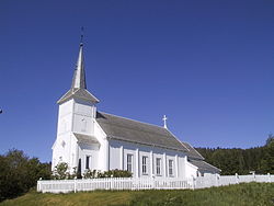 View of the local Gjesåsen Church