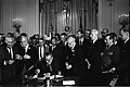 US President Lyndon B. Johnson signs the 1964 Civil Rights Act