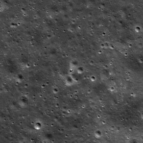 Chang'e 4 lander (center) and rover (west-northwest of lander) 6 months after landing.