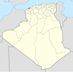 Map of Algeria highlighting Oran Province