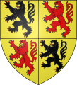 Arms of the Counts of Hainaut quartering Flanders and Holland.