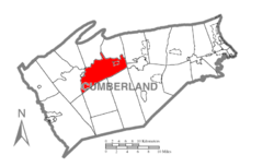 Map of Cumberland County, Pennsylvania highlighting West Pennsboro Township
