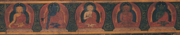 Five Thathagatas painting (Date 1400-1500), Ratnasambhava, Akshobhya, Vairocana, Amitabha, Amoghasiddhi / Himalayan art resources foundation in Nepal