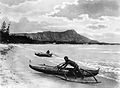 Image 7Polynesians with outrigger canoes at Waikiki Beach, Oahu Island, early 20th century (from Polynesia)