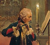 Portrait of man playing the flute