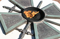 The eternel flame at Notre Dame de Lorette. Its maintenance is one of the duties of the "Voluntary Guard of Honour".