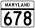 Maryland Route 678 marker