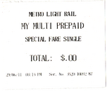 Receipt upon presentation of a MyMulti ticket