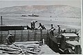 Masada under construction 1937, Shaʽar HaGolan in distance