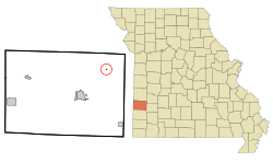 Location of Milford, Missouri
