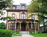 The Bellows Falls Masonic Temple, formerly the Wyman & Almira Flint House, was built c.1870 in the Second Empire style[4] (2017)