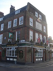 The nearest pub to the brewery, Fullers' Mawson Arms on Chiswick Lane (Closed as of 2023)