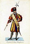 Depiction of a 19th-century Swiss Guard