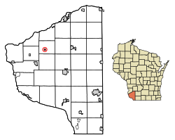 Location of Mount Hope in Grant County, Wisconsin.