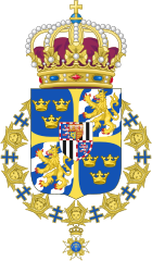 Louise's coat of arms as Queen of Sweden