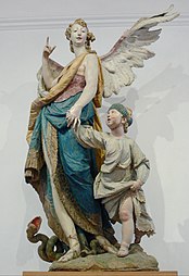 Rococo - Tobias and the Angel, by Ignaz Günther, 1763, limewood, Bürgersaalkirche, Munich, Germany[39]
