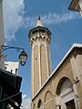 The octagonal minaret of Hammouda Pacha Mosque in Tunis, built in the 17th century