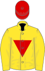 Yellow, Red inverted triangle and cap