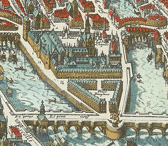 Sainte-Chapelle and the Palais de la Cité in 1615