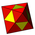Octahedron with edges bisected and faces divided into subtriangles of the tetrakis cuboctahedron