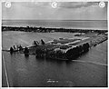 Aerial view, W, of the USDA Sugarcane Experiment Station, Canal Point, Florida, October 6, 1947, flooded after 1947 Fort Lauderdale hurricane.