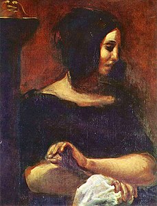 George Sand by Eugène Delacroix (1837)