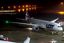 A 787-8 of LOT Polish Airlines, the first European operator[2]