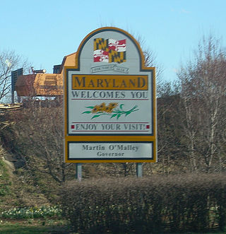Maryland state welcome sign along I-81 entering from West Virginia