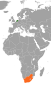 Location map for the Netherlands and South Africa.