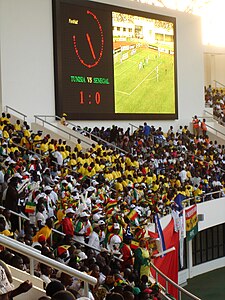 Senegalese fans watching their team play against Tunisia at the 2008 Africa Cup of Nations