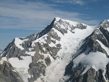 SE side of mountain with Glacier de Bionnassay Italien, S ridge and Aiguille de Tricot