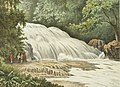 Lithograph of Bantimurung Waterfall in 1883–1889 based on Josias Cornelis Rappard painting