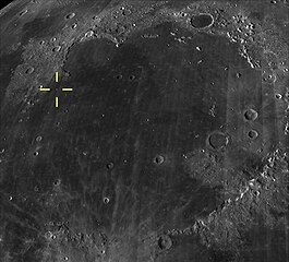 Borya is one of twelve named craters near the landing site of Luna 17, located in the northwest of Mare Imbrium