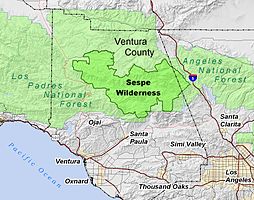 Sespe Wilderness Location Map