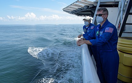 NASA Chief Astronaut Patrick G. Forrester, left, and NASA astronaut and Crew Recovery Chief Shane Kimbrough.