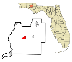 Location in Washington County and the state of Florida