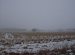 Snowy fields in Fairmount Township