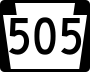 Pennsylvania Route 505 marker