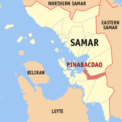 Map of Samar with Pinabacdao highlighted