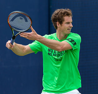 Andy Murray during practice at the Queens Club Aegon Championships in London, England.