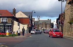View from East Street near the centre of Whitburn, approaching the village shops.