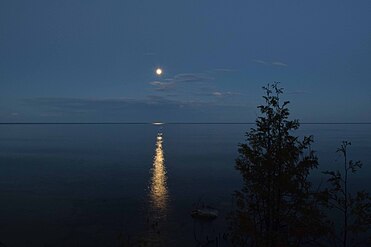 Moonrise over Lake Michigan