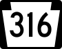 Pennsylvania Route 316 marker
