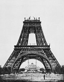 The tower under construction a year before the opening (1888)